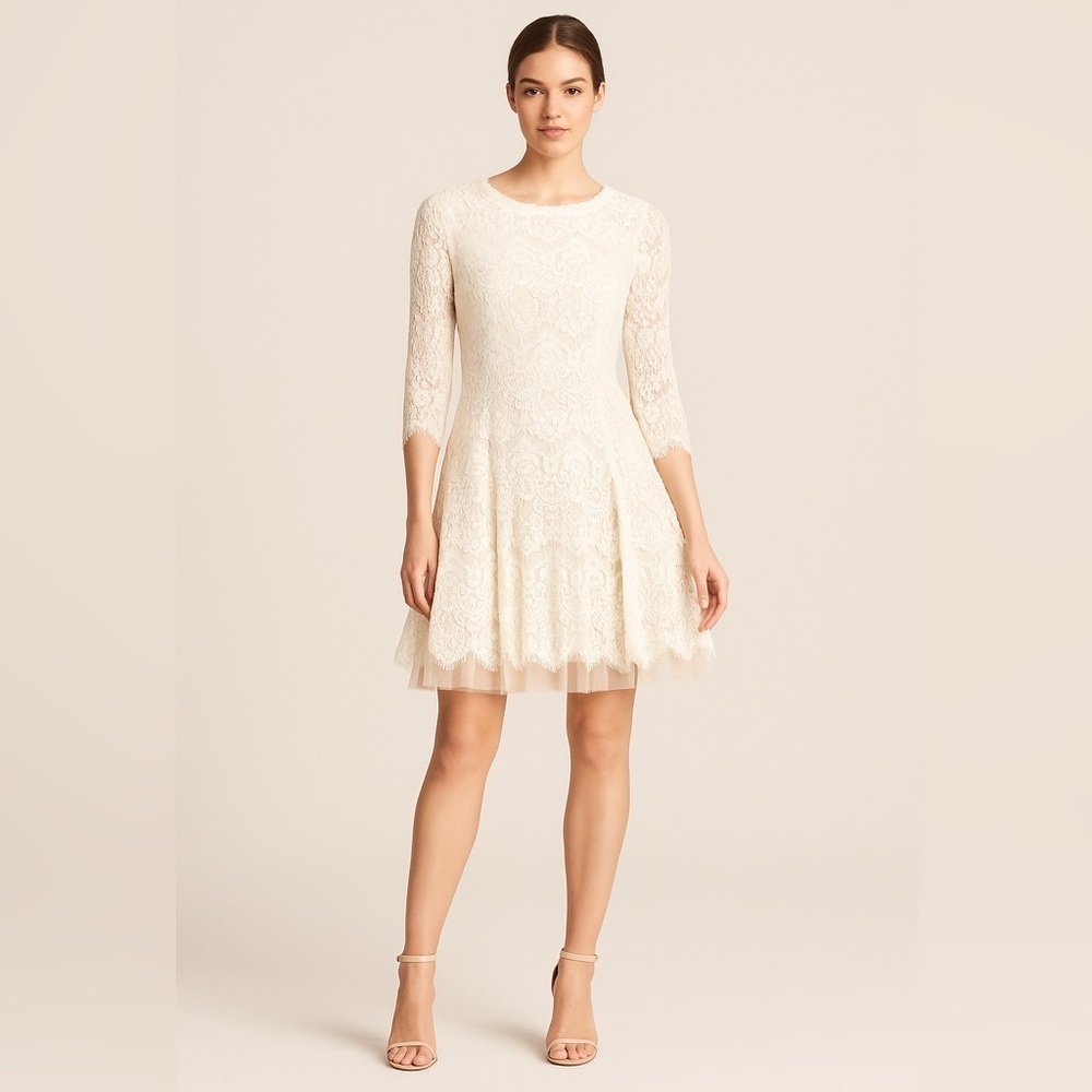 Betsy & Adam Lace Fit & Flare Dress - Size 2